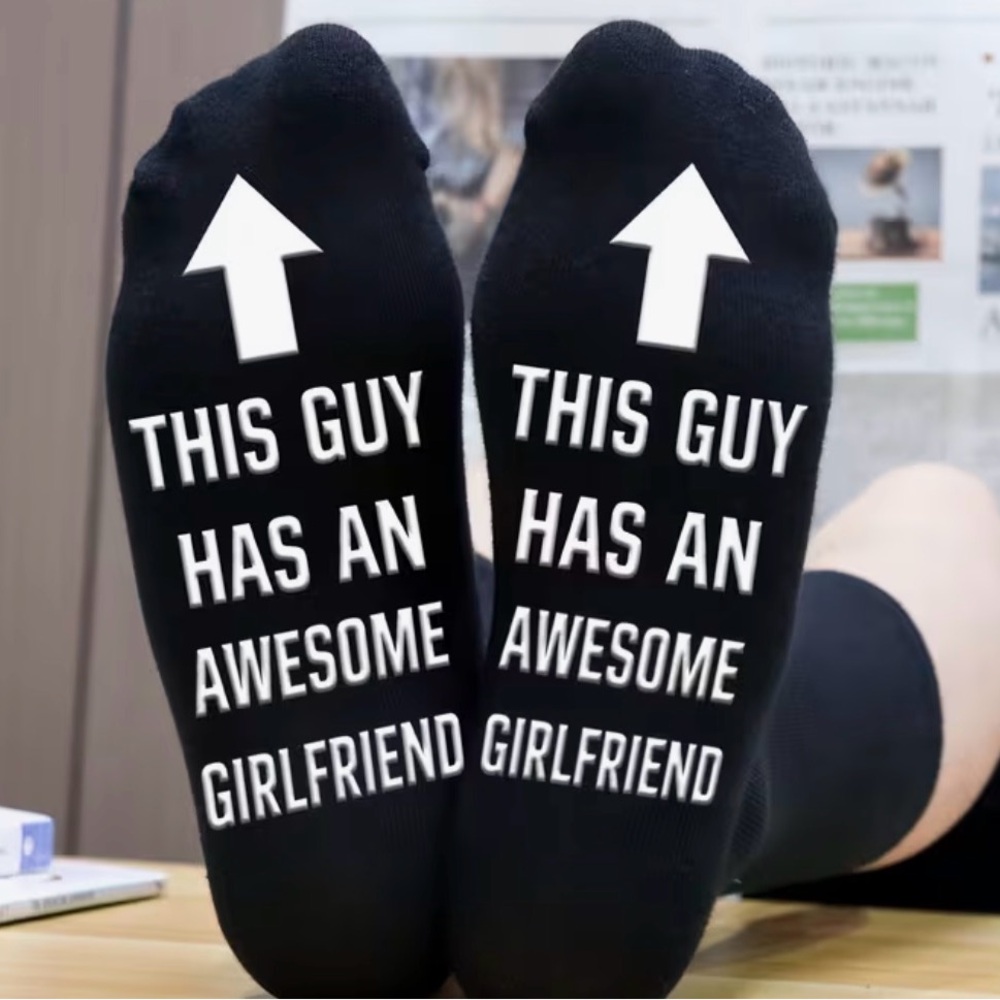 * 3 FOR $20 * BNIP Black Novelty Socks